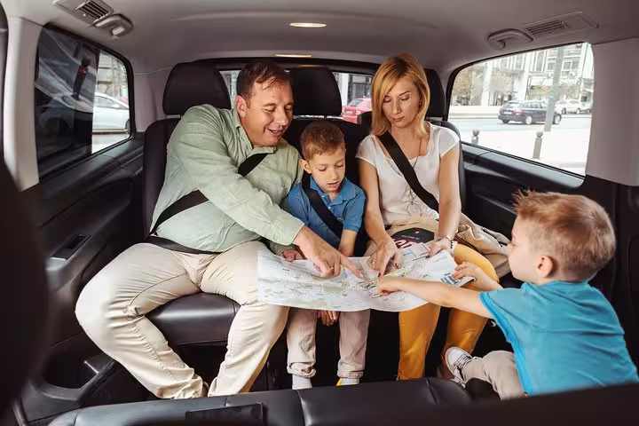 Family planning route in private vehicle for full-day Jerusalem and Bethlehem trip from Tel Aviv with driver-guide