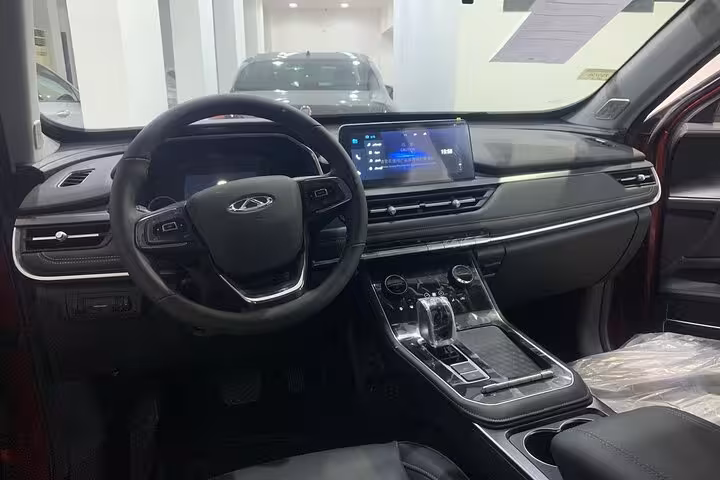 Modern private transfer car interior with touchscreen and leather seats for Hurghada to Cairo hotel drop-off