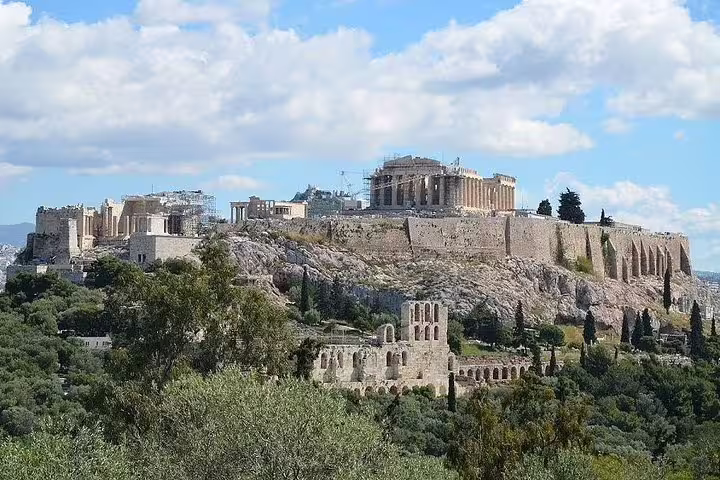 Acropolis and Parthenon view in Athens, top highlight after private transfer from Meteora Kalabaka to Athens