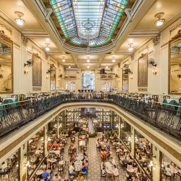 Experience the elegance of Rio's historic Confeitaria Colombo on a private walking tour.