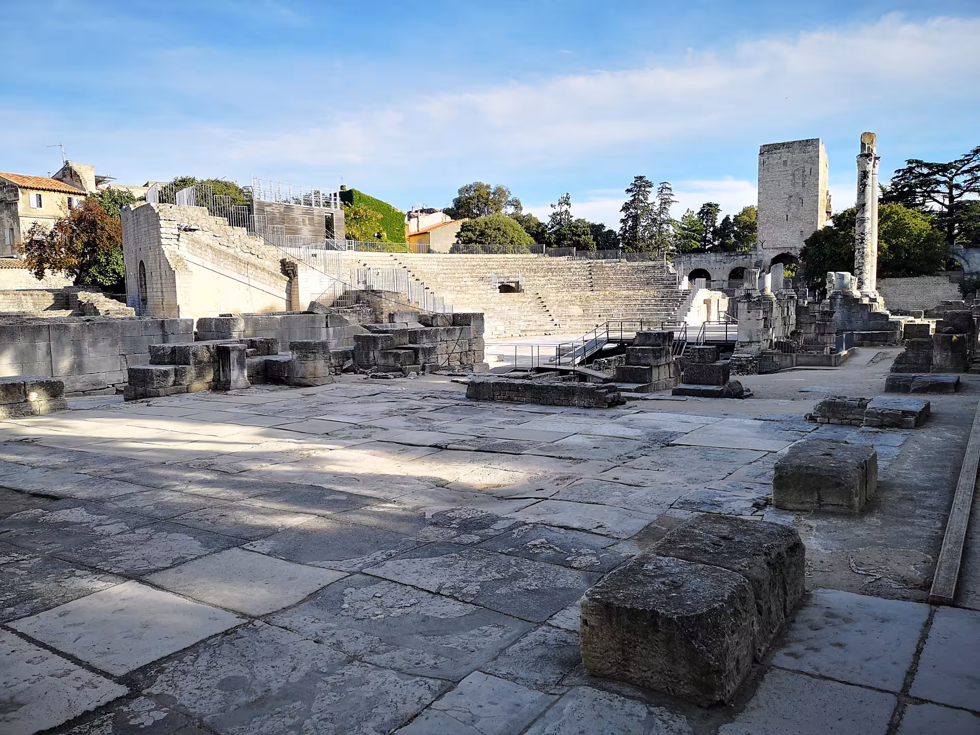 Roman Theatre of Arles ruins and stone seating, highlight of a private full-day trip from Aix-en-Provence