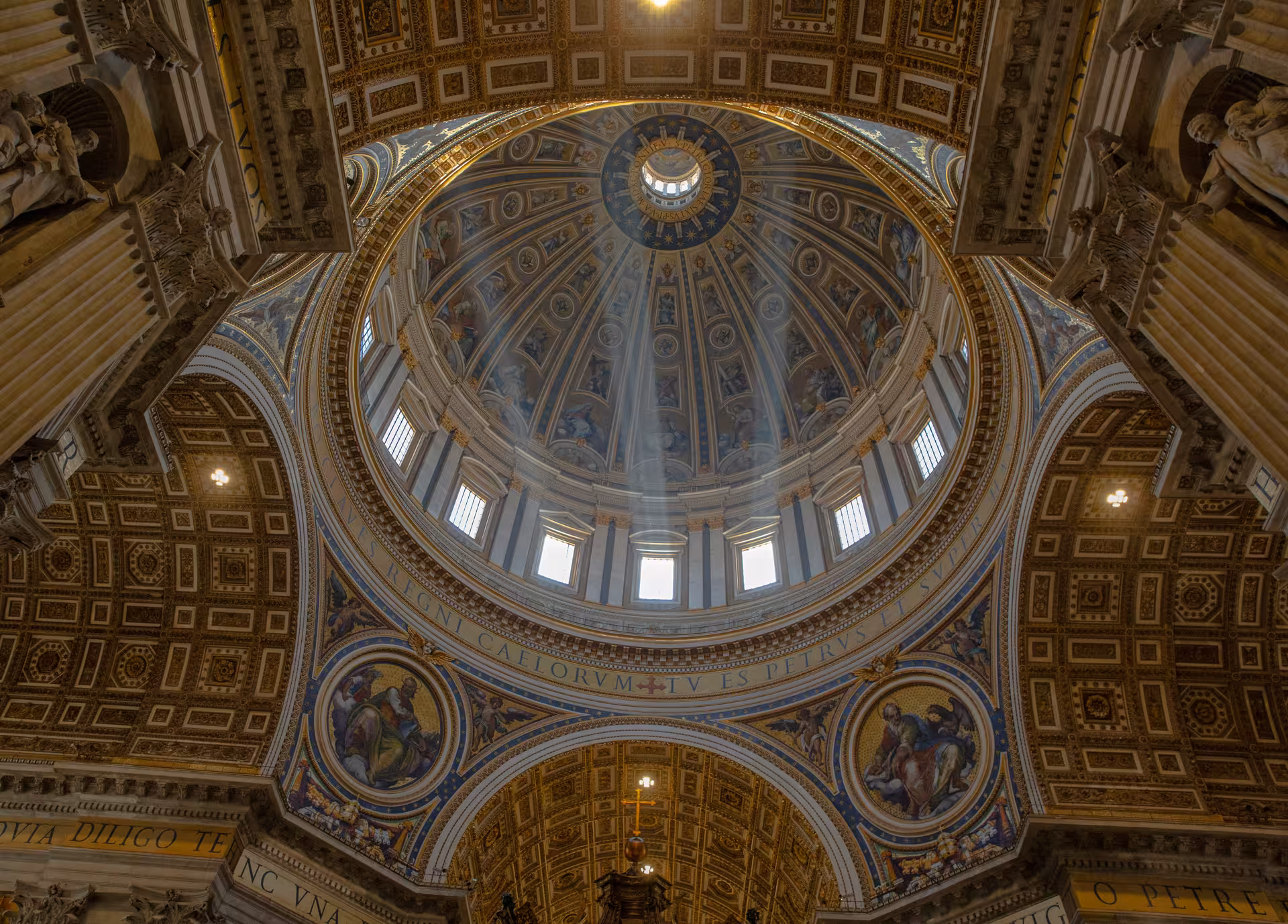 Magnificent dome interior of a historic church in Rome, ideal for Jubilee 2025 seven churches tour.