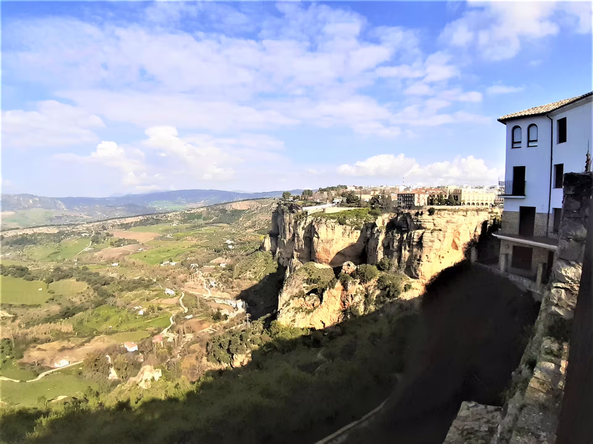 Ronda cliffside viewpoint over El Tajo gorge on a private day trip from Costa del Sol, Spain