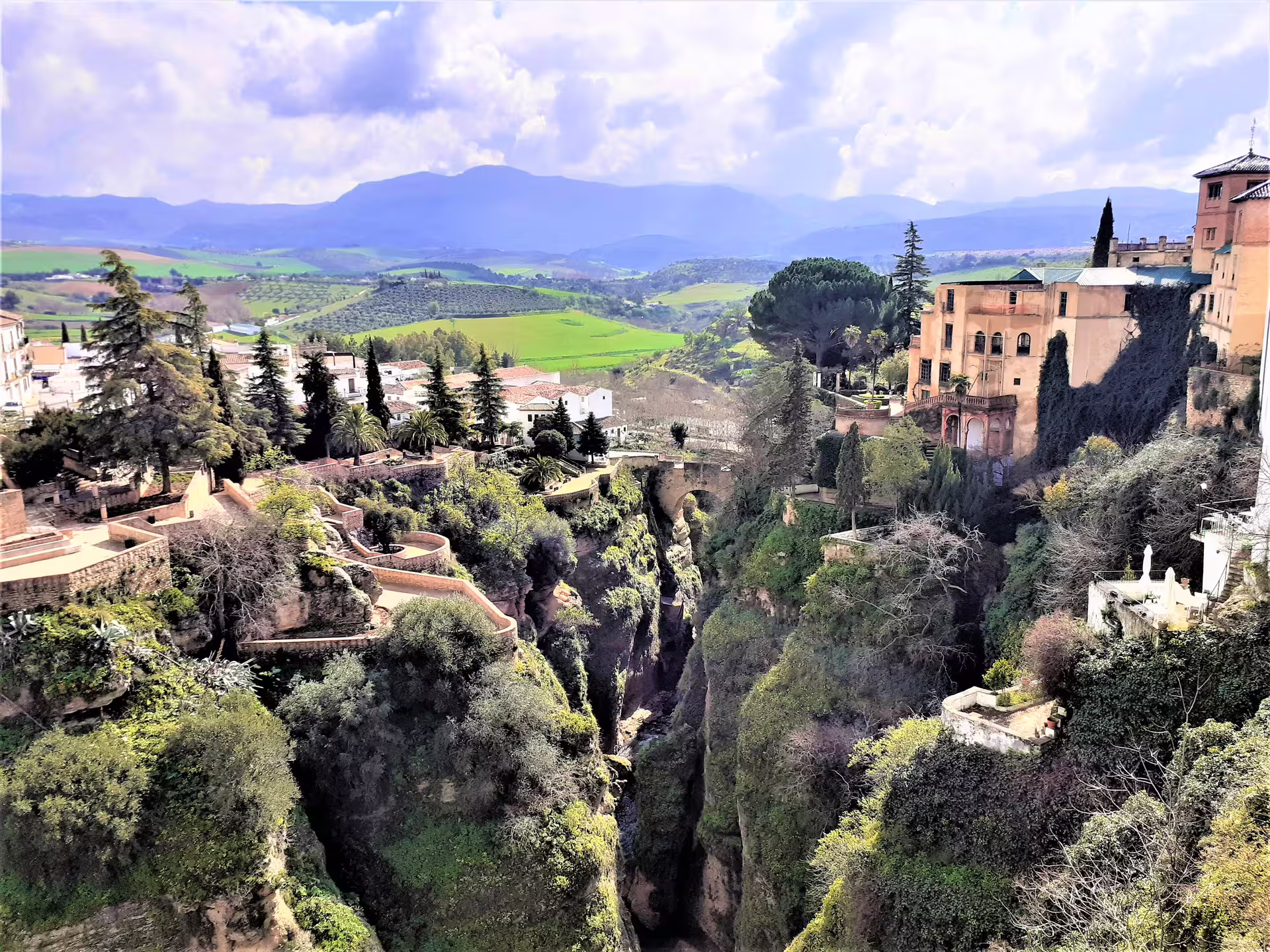 Panoramic El Tajo gorge and Ronda old town views on a private day trip from Costa del Sol