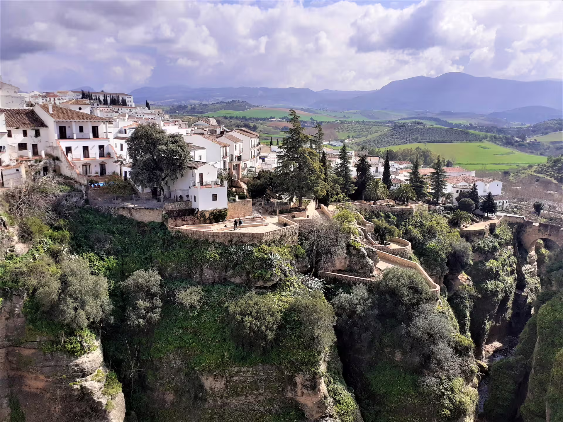 Whitewashed Ronda perched above El Tajo Gorge, scenic stop on a private tour from Costa del Sol
