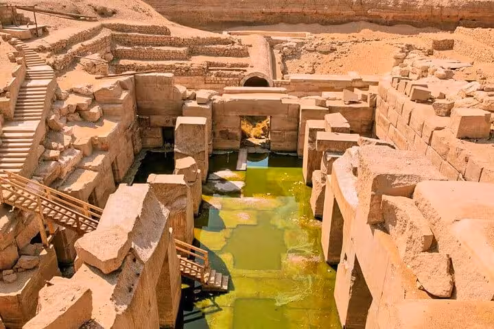 Sacred lake ruins at Dendera Temple complex, Egypt, visited on a private day trip from Luxor to Dendara and Abydos