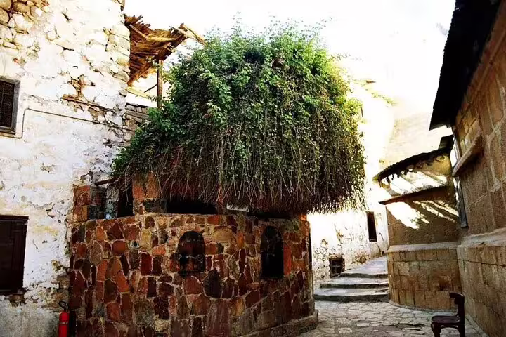 Stone courtyard at Saint Catherine Monastery, a highlight on the Mount Sinai climb tour from Dahab
