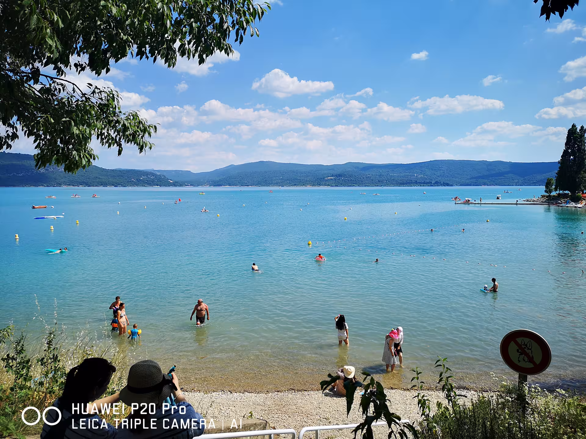 Refreshing swim stop at Sainte-Croix Lake, Provence, on a lavender private day trip with scenic views