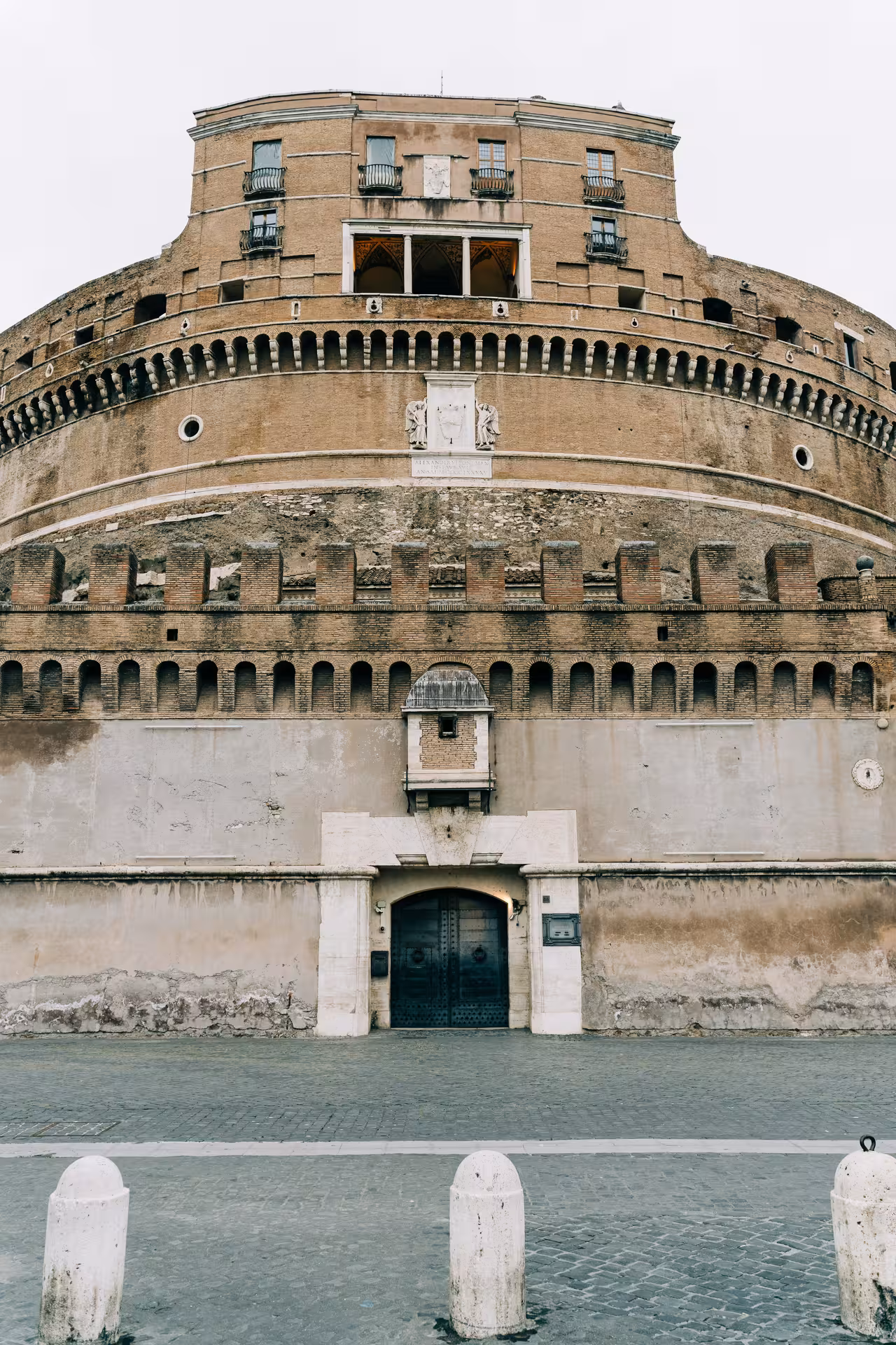 Front view of Sant'Angelo Castle with historic architecture, perfect for a cultural tour in Rome.