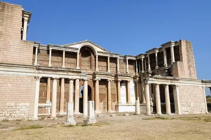 Restored Sardis Gymnasium and synagogue ruins, key stop on 5-day Seven Churches of Asia Minor tour