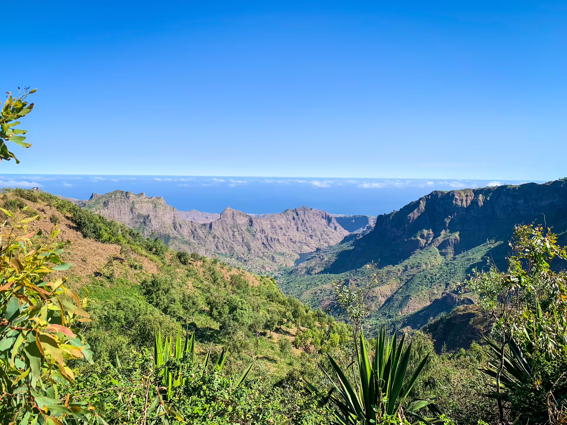 Vibrant green landscapes and distant ocean views from Serra Malagueta Natural Park highlight a perfect hiking destination.