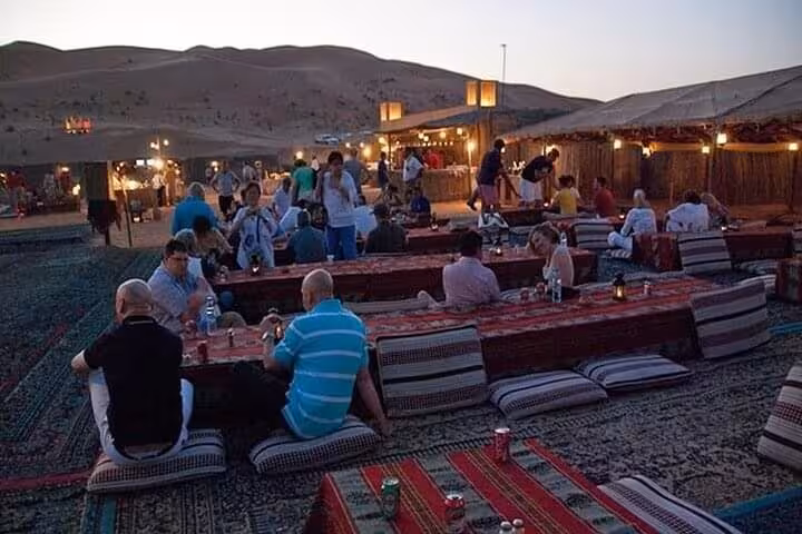 Bedouin desert camp dinner in Sinai after Sharm El Sheikh bike tour to Camel Canyon, sunset lights