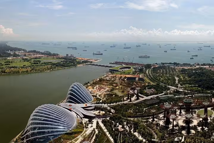 Gardens by the Bay and Marina Barrage aerial view on a 6-hour private Singapore tour with driver transport