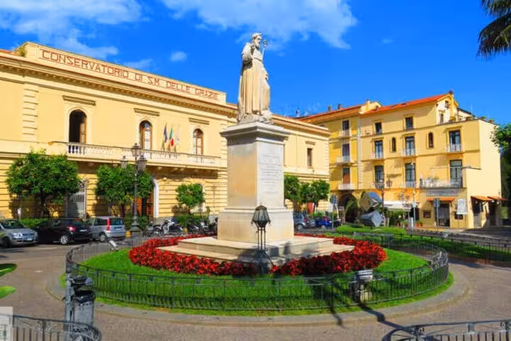 Historic Conservatorio with lush gardens, a key stop on the Sorrento guided walking tour with cultural insights.