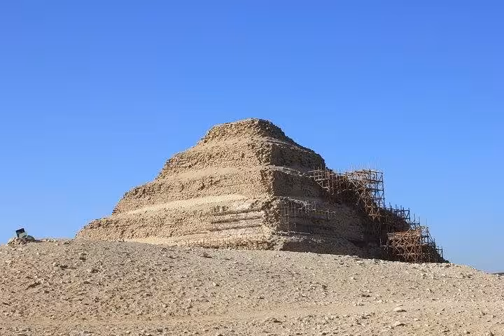 Step Pyramid of Djoser at Saqqara necropolis, key stop on Cairo day tour to Memphis and Dahshur