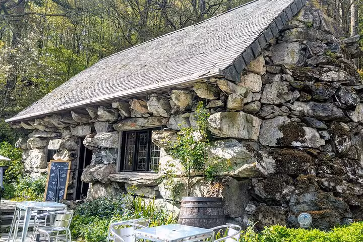 Traditional stone cottage cafe in Snowdonia National Park, stop on the Portmeirion, Castles and Snowdonia tour
