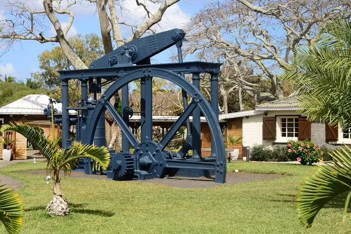 Historic sugar mill machinery at L’Aventure du Sucre, a highlight on a private North Mauritius full-day tour