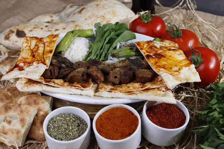 with spices turkish kebap