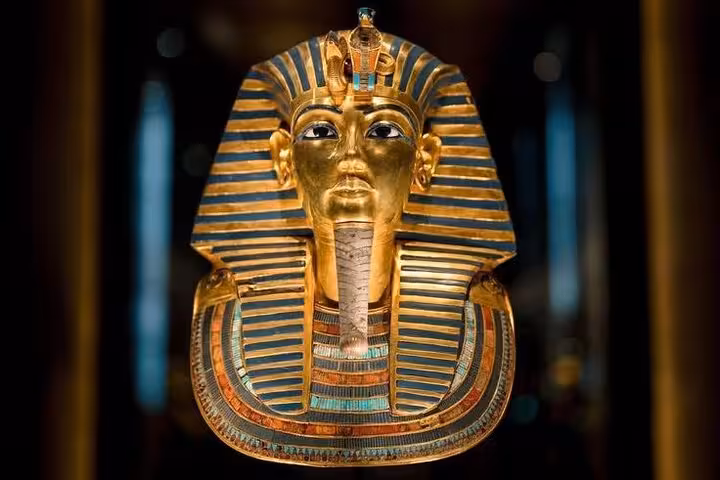 Tutankhamun’s golden funerary mask display at the Grand Egyptian Museum on half-day tour with tickets