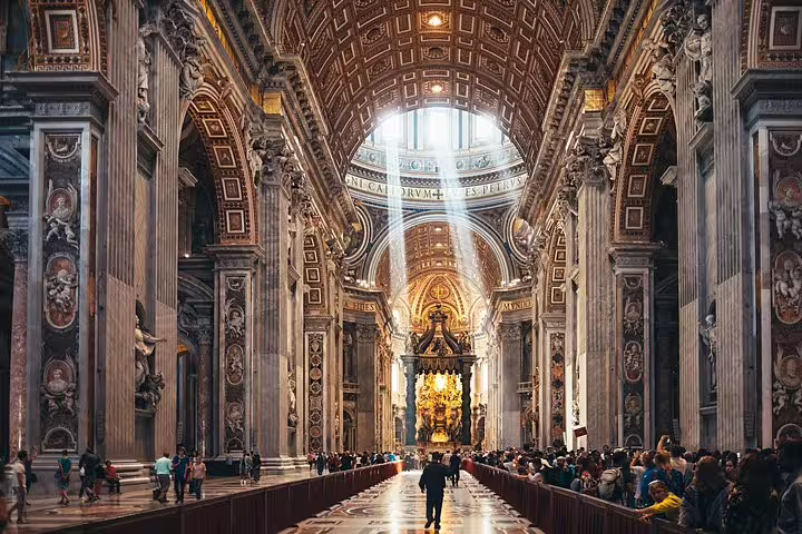 St Peter’s Basilica and Vatican City skyline from Via della Conciliazione, entrance point for Vatican Museums fast track tours