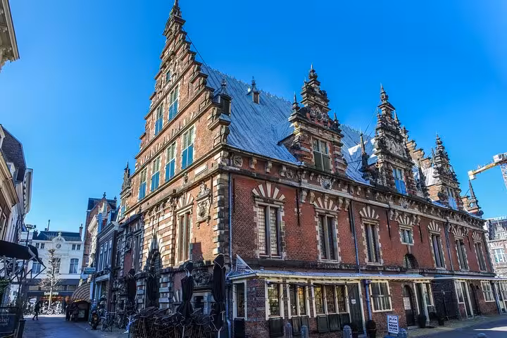 Historic Vleeshal building on Haarlem Grote Markt, highlight of a 2-hour private history walking tour