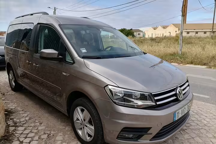 Comfortable Volkswagen Caddy for private transfers to Faro, Albufeira, Alvor, Seville, Lisbon, and Lagos.