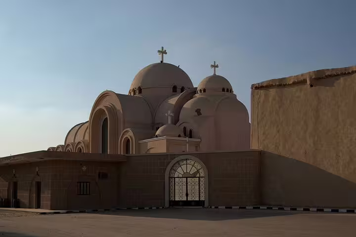 Domed Coptic church at Wadi El Natroun monastery complex, Egypt, featured on Cairo day trip monastery tour