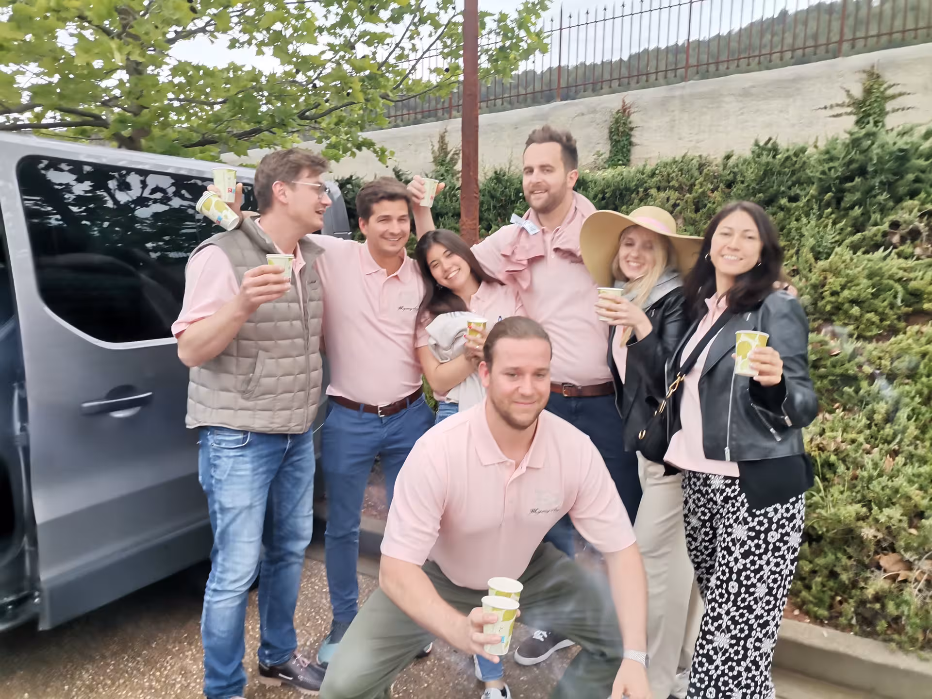 Small group by minivan celebrates Provence wine tour near Saint-Tropez, AOP Côtes de Provence tasting