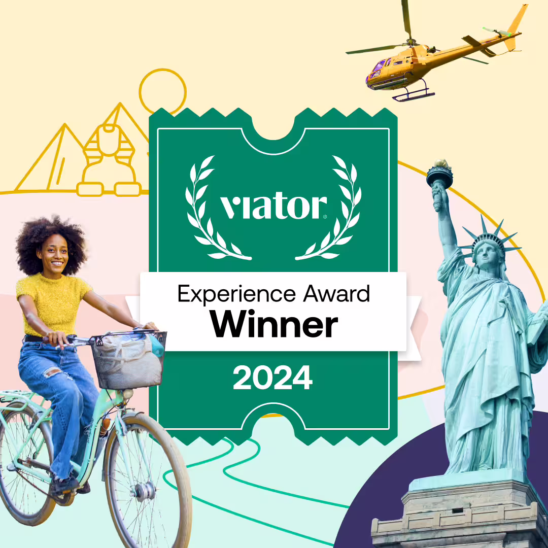 Viator Experience Award 2024 winner featuring iconic landmarks and activities, perfect for tours to Zaanse Schans, Edam, Volendam, Marken.