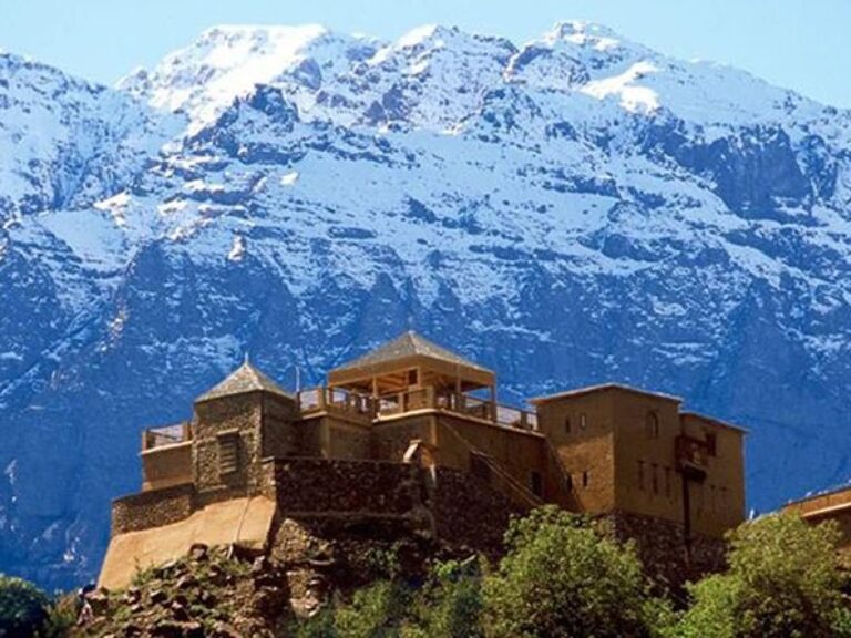 The Atlas Mountains are a mountain range in the Maghreb in North Africa. It separates the Mediterranean and Atlantic coastlines from the Sahara Desert.