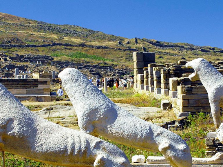 Attractions-in-Delos-island: Delos Island, a recognized UNESCO World Heritage Site in Greece, is a historic gem. The island, with its preserved archaeological treasures, stands surrounded by the Mediterranean's natural beauty, serving visitors, archaeologists, and locals alike.