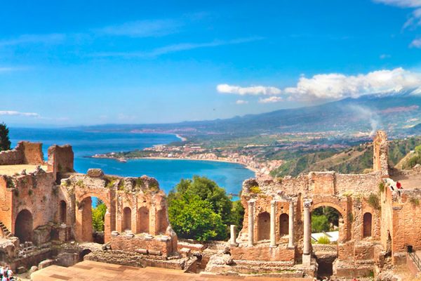 Taormina is a scenic town located on the east coast of Sicily, Italy. It's a popular tourist destination known for its beautiful beaches, historic sites, and stunning views of Mount Etna.