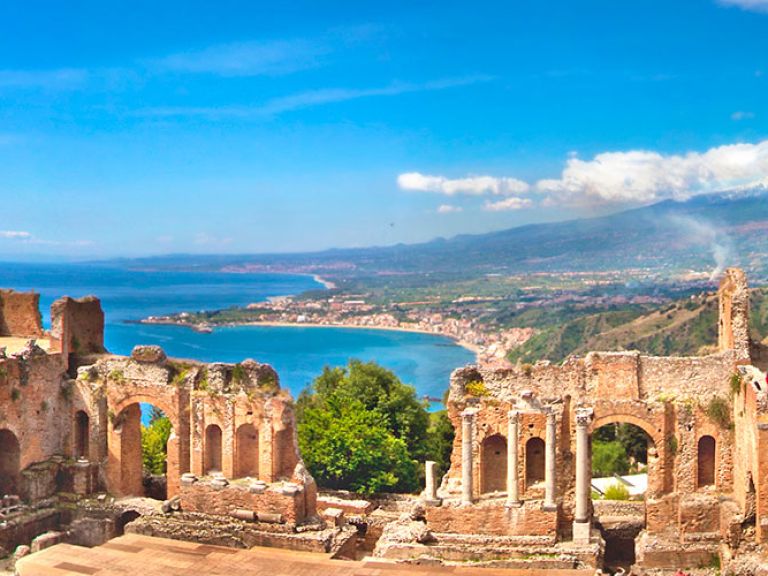 Taormina is a scenic town located on the east coast of Sicily, Italy. It's a popular tourist destination known for its beautiful beaches, historic sites, and stunning views of Mount Etna.