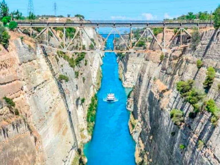 The Corinth Canal, a key engineering marvel in modern Greece since 1893, enables sea access between Corinth and the Saronic Gulfs, shortening Athens to Corinth sea voyages and bolstering Corinth's commercial significance.