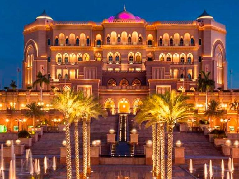 Emirates Palace is a luxury hotel in Abu Dhabi that offers guests a variety of amenities, including a private beach and high-end dining options. The hotel is known for its opulent architecture and décor, as well as its exceptional service, which reflects traditional Arabian hospitality.