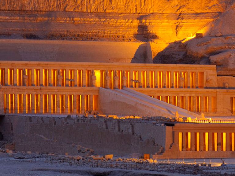 The Hatshepsut Temple is an exquisite ancient wonder of Egypt. Located in the Valley of Kings, it was an impressive mortuary temple built during the reign of Hatshepsut, Pharaoh of the Eighteenth Dynasty. Designed to receive pilgrims and honor Hatshepsut's legacy as a great pharaoh, its construction began in 1479 BC and spanned over 20 years.