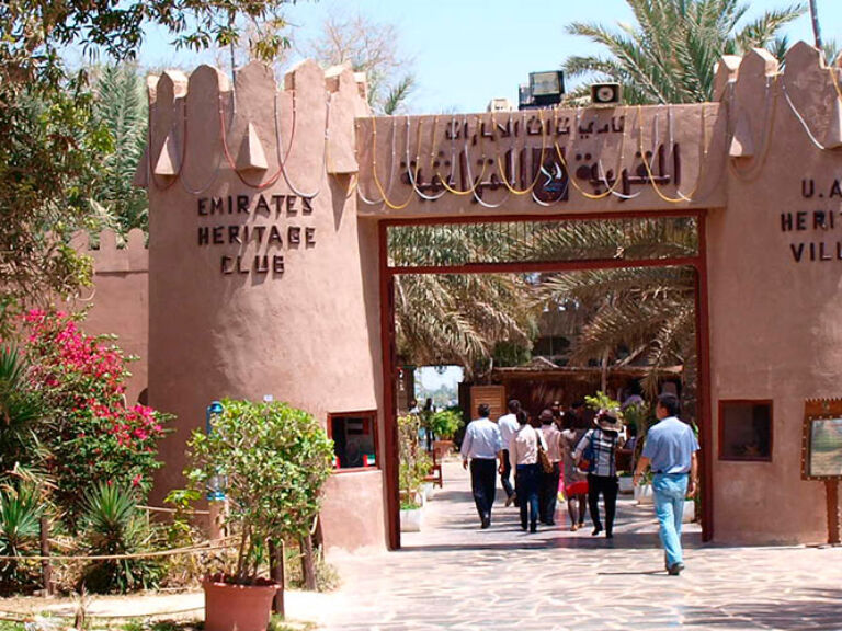 Heritage Village Abu Dhabi, near the city centre, showcases the UAE's history and traditional crafts. Visitors can explore its buildings, learn culture, and enjoy shops and restaurants.