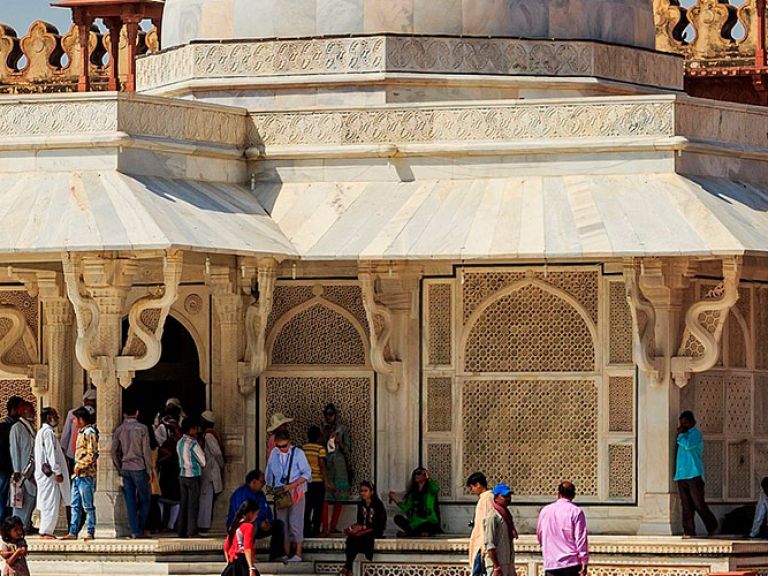 Salim Chishti's tomb, a Mughal monument in Fatehpur Sikri, Uttar Pradesh, lies within the Friday Mosque complex, built by Emperor Akbar in the 16th century.