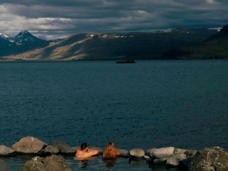 Experience the awe-inspiring Hvammsvík Natural Hot Springs in Iceland's Capital Region. With fluctuating water levels and temperatures influenced by the tides, it offers a unique bathing experience. Relax and reconnect with nature while enjoying breathtaking ocean views. Hvammsvík Hot Springs provide the perfect retreat for recreation and tranquility.