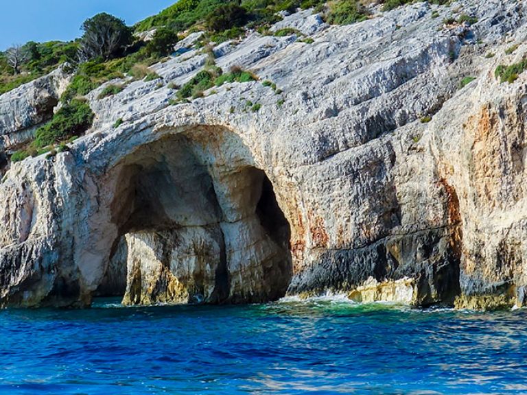 Discover Zakynthos' Keri Caves, with their crystal waters and unique rock formations. A boat tour lets you snorkel and possibly spot monk seals. A must-see for nature enthusiasts.