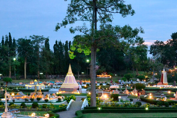Explore Mini Siam in Pattaya, just 143 km from Bangkok, for an affordable global adventure. This miniature park showcases replicas of iconic landmarks like the Eiffel Tower and Stonehenge, offering a whirlwind tour without leaving Thailand.