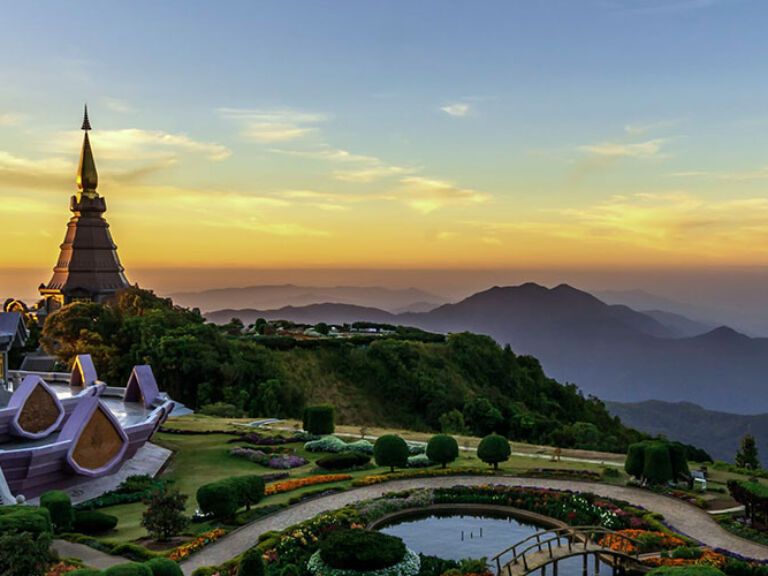 Explore Doi Inthanon, Thailand's tallest mountain, located just two hours from Chiang Mai. Visit its scenic national park, home to stunning waterfalls and misty forests. Ideal for hiking and sunrise views, the best time to go is November to February.