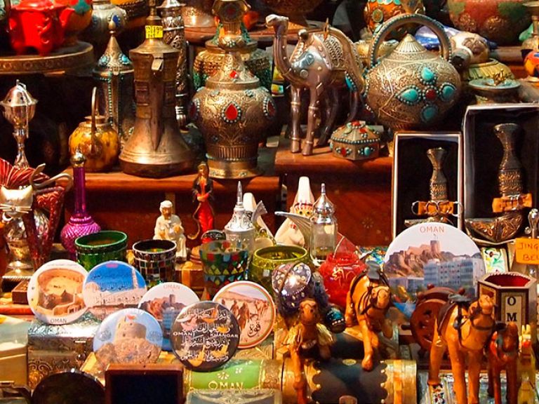 Muttrah Souk in Muscat, Oman is a top tourist spot, known for its traditional architecture and Omani heritage.