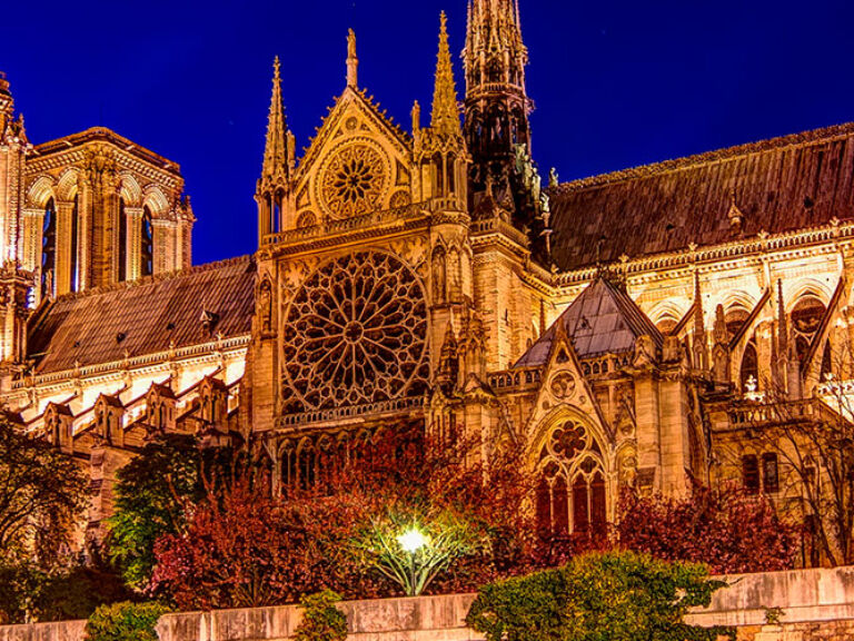 Notre Dame Cathedral, a beloved Parisian attraction, captivates with its Gothic architecture and exquisite stained glass windows. Explore its art-filled interior or ascend the towers for a breathtaking city view. Perfect for weddings and special occasions.