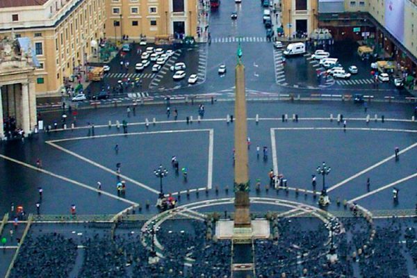 St. Peter's Square is an ancient piazza that sits at the core of Vatican City. It is believed that the structure was built on the site where Peter the Apostle was buried. The square is surrounded by a colonnade of 284 columns and is renowned for its grandiose beauty and design, which includes a central obelisk and two fountains. The square is a major tourist destination and is the site of many important events and ceremonies.