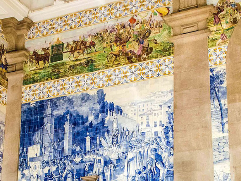 São Bento Railway Station in Porto is a must-see for its stunning tile work depicting Portuguese history. Explore the intricate panels and immerse yourself in the captivating stories they tell, offering a fascinating glimpse into the rich heritage of this beautiful country.