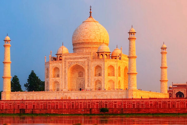 The Taj Mahal, renowned for its beauty, showcases various shades that change throughout the day. It's a rose hue at dawn, white during the day, golden at sunset, and silver under moonlight. A unique, ever-changing marvel.