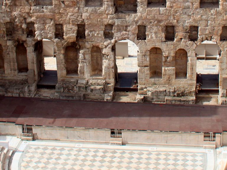 Located near the Parthenon on the Acropolis' southern slope, Athens' Theatre of Dionysus is an ancient Greek hub for dramatic works and ceremonies honouring Dionysus, the god of wine and festivity.