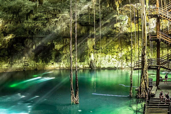 Immerse yourself in the Native Park Yucatan Mayan Cenote, a large ceremonial cleansing site in México. Refresh in its clear waters, deeply rooted in Mayan traditions, and essential to any Yucatan Peninsula visit.