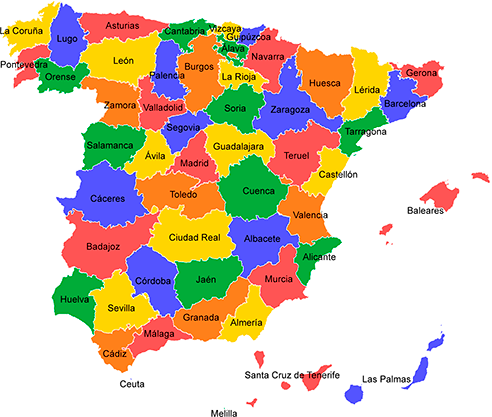 Spain admin map
